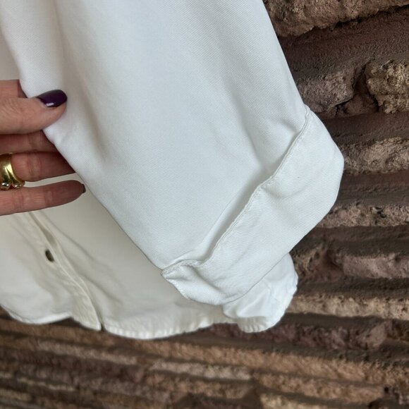 Pulp White Casual 3/4 Sleeves Tencel Button Front  Shirt Size M - Picture 5 of 7